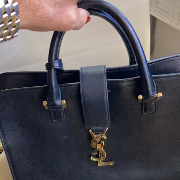 SAINT LAURENT CABAS CHYC YSL LEATHER SATCHEL - Picture 6 of 12